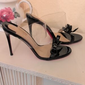 Christian Louboutin Black Patent Heels with Bow
